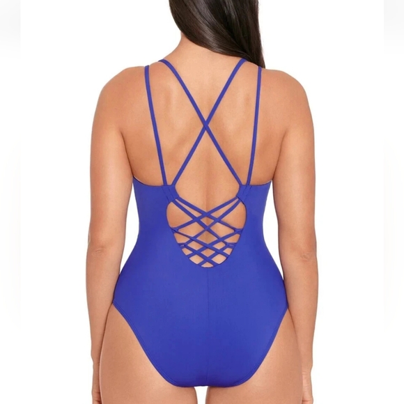 NWT MIRACLESUIT | One Piece Lace Up Swimsuit - Picture 2 of 12